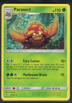 Pokemon Sun & Moon Base Parasect 5/149 Rare NM - Image 1