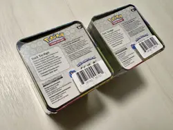 X2 Pokemon TCG: 2025 Stack Em High Tins. 6 Booster Packs, 4 Sticker sheets NEW - Image 1