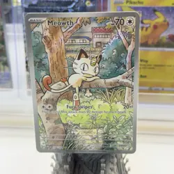 Pokemon Meowth 106/094 Holo Illustration Rare Me02: Phantasmal Flames Full Art - Image 1