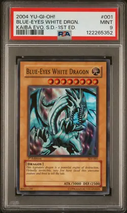 2004 YU-GI-OH! KAIBA EVOLUTION STARTER DECK 1ST ED BLUE-EYES WHITE DRAGON PSA 9 - Image 1
