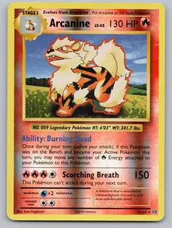 Arcanine 18/108 Rare Evolutions Pokemon Reverse Holo MP - Image 1
