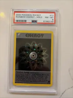 2000 Pokemon Rocket Rainbow energy HOLO PSA 8 - Image 1