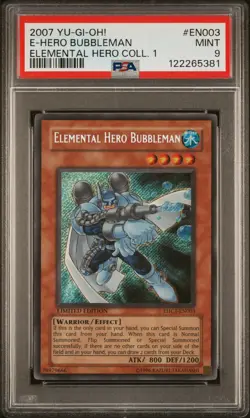 2007 YU-GI-OH! ELEMENTAL HERO COLLECTION ELEMENTAL HERO BUBBLEMAN PSA 9 - Image 1