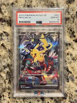 Pikachu ex PSA 10 001/030 Yokohama World Championship WCS23 Japanese Pokemon - Image 1