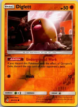 Diglett 85/214 Common Unbroken Bonds Pokemon Reverse Holo Near Mint - Image 1