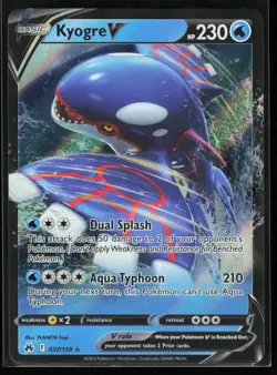 Kyogre V 037/159 Ultra Rare Crown Zenith Pokemon TCG NM - Image 1