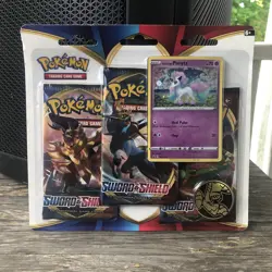 Pokemon TCG Sword & Shield Base 3-Pack Blister - Ponyta - Sealed / New - Image 1