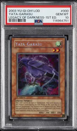 2003 YU-GI-OH! LOD-LEGACY OF DARKNESS 1ST EDITION YATA-GARASU PSA 10 - Image 1
