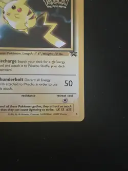 Pokemon TCG Pikachu Wizards Black Star Promos #4 Promo Regular English 1999 HP50 - Image 5