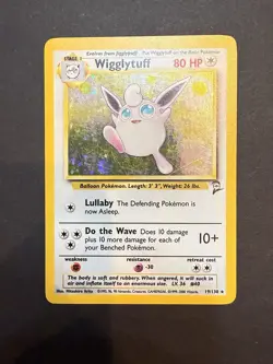 Wigglytuff Base set 2 19/130 Holo Rare Pokemon LP - Image 1