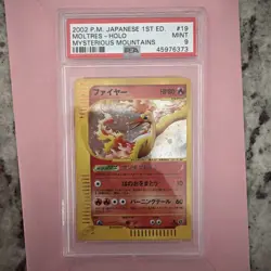 Moltres Pokemon 2002 Holo Mysterious Mountains 1st Japanese 019/088 PSA 9 - Image 1