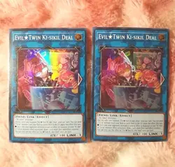 (2) YU-GI-OH! EvilTwin Ki-sikil Deal Super Rare Alliance Insight ALIN-EN052 - Image 1