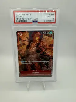 Shanks Alt. Art OP06-007 One Piece Wings of the Captain EN PSA 10 GEM MINT - Image 1