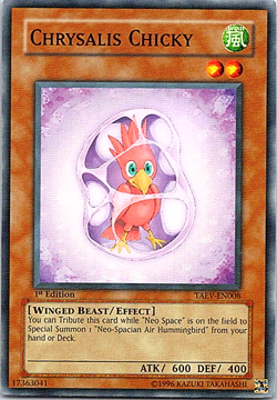 Chrysalis Chick TAEV-EN008 Yu-Gi-Oh! Card Heavy Play 1st Edition - Image 1