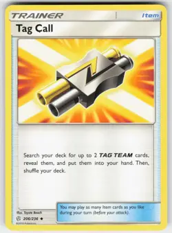 Tag Call 206/236 Uncommon Cosmic Eclipse Pokemon Near Mint - Image 1