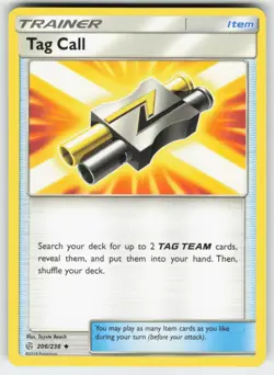 Tag Call 206/236 Uncommon Cosmic Eclipse Pokemon Near Mint - Image 1