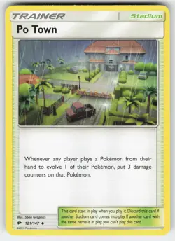 Po Town 121/147 Uncommon Burning Shadows Pokemon Near Mint - Image 1