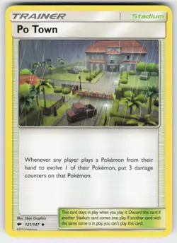 Po Town 121/147 Uncommon Burning Shadows Pokemon Near Mint - Image 1
