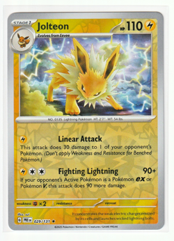 Jolteon Reverse Holo Rare 029/131 Prismatic Evolutions English Pokemon - Image 1