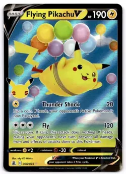 Flying Pikachu V 006/025 Holo V Rare Celebrations Pokemon Holo Near Mint - Image 1