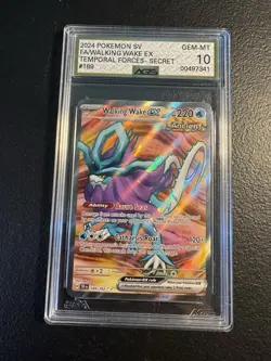 Pokemon Walking Wake ex SV: Temporal Forces Secret Rare Full Art Holo AGS 10 - Image 1