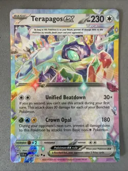 Pokemon TCG * SV Stellar Crown * 128/142 Terapagos ex Double Rare EX HOLO * NM - Image 1
