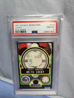 RARE Vintage 21 EXIST- 1997 Pokemon Pocket Monsters Sealdass LUCKY PSA 8 #113 - Image 1