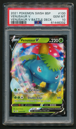 Venusaur V SWSH100 Black Star Promo Holo Pokemon Battle Deck PSA 10 GEM MINT - Image 1