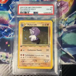 Pokemon TCG Poliwrath 1st Edition Holo Neo Discovery 9/75 PSA 6 - Image 1