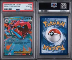 MEGA FERALIGATR EX ASCENDED HEROES 043/217 DOUBLE RARE POKEMON PSA 10 MINT POP 6 - Image 3