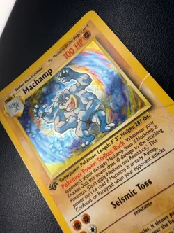 Pokemon TCG Machamp Base Set 8/102 Holo 1st Edition Holo Rare DAMAGED MP - Image 4