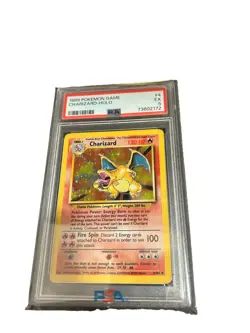 1999 POKEMON BASE SET UNLIMITED #4 CHARIZARD-HOLO PSA 5 - Image 2