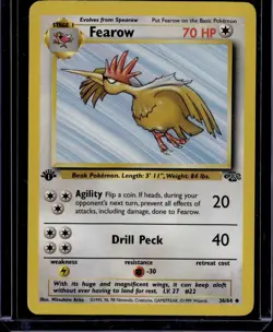 Pokemon 1999 1st Edition Jungle FEAROW 36/64 - Image 1
