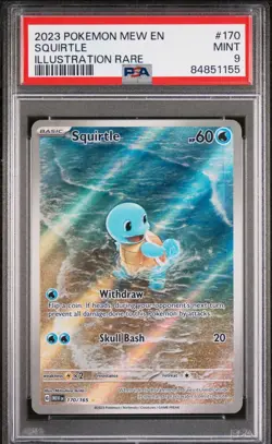 2023 POKEMON MEW EN-151 #170 SQUIRTLE ILLUSTRATION RARE PSA 9 - Image 1