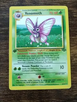 Pokemon Jungle 1st Edition Venomoth 29/64 Non Holo LP - Image 1