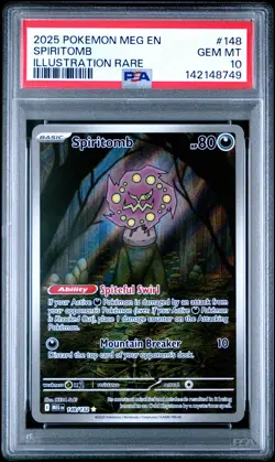 2025 POKEMON MEG EN-MEGA EVOLUTION ILLUSTRATION RARE #148 SPIRITOMB PSA 10 - Image 1