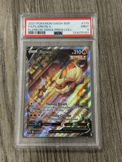 2021 Pokemon SWSH BSP #179 Flareon V VMAX Collection PSA 9 - Image 1