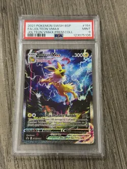 2021 POKEMON SWSH BLACK STAR PROMO #184 FULL ART/JOLTEON VMAX PSA 9 - Image 1