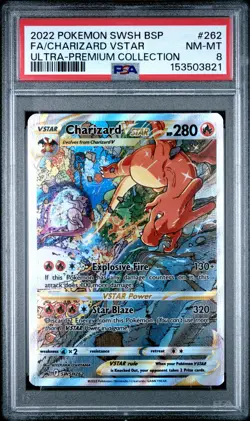 2022 Pokemon Swsh Black Star Promo #262 Fa/Charizard Vstar PSA8 - Image 1