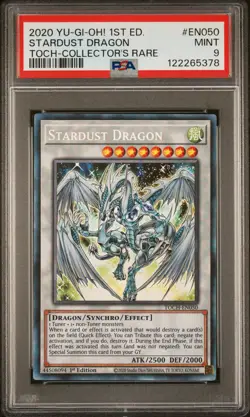2020 YU-GI-OH! TOON CHAOS 1ST EDITION-COLLECTOR'S RARE STARDUST DRAGON PSA 9 - Image 1