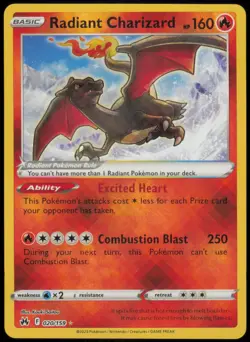 Radiant Charizard 020/159 Radiant Rare Crown Zenith Pokemon Near Mint - Image 1