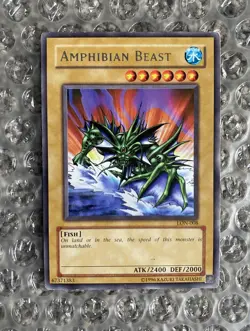 YuGiOh Amphibian Beast Card | LON-E008 | Heavy Play | Konami | Free Shipping! - Image 1