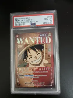 One Piece Monkey D. Luffy Pillars of Strength OP03 Wanted Poster ST01-012 PSA 10 - Image 1