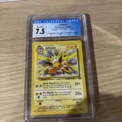 Jolteon 20/64 Jungle Set Non-Holo Rare Card 1st Edition WOTC Pokemon CGC 7.5 - Image 1