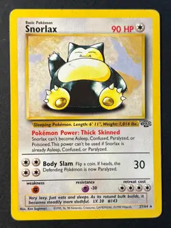 Snorlax 27/64 Jungle Rare - WOTC Pokemon Card B LP - - Image 1