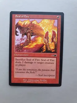 Seal of Fire , MTG Nemesis (2000). Common Red Enchantment NM - Image 1