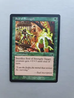 Seal of Strength , MTG Nemesis (2000). Common Green Enchantment NM - Image 1