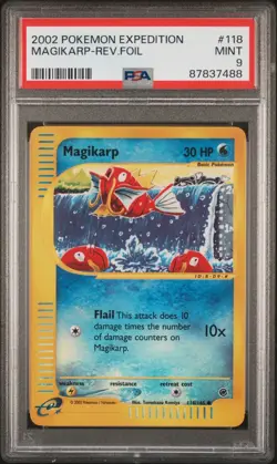 PSA 9 2002 Pokemon Expedition Reverse Holofoil Magikarp #118 POP 94 - Image 1