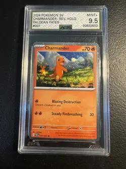 Pokemon Charmander 007/091 SV: Paldean Fates Reverse Holo AGS 9.5 2024 - Image 1