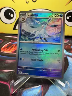 Glaceon (Master Ball Pattern) 025/131 Rare SV: Prismatic Evolutions Pokemon NM - Image 1